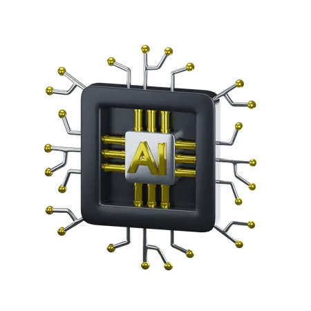 Ai chip  3D Icon