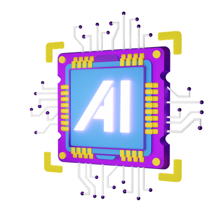 Ai chip  3D Icon