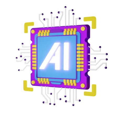 Ai chip  3D Icon