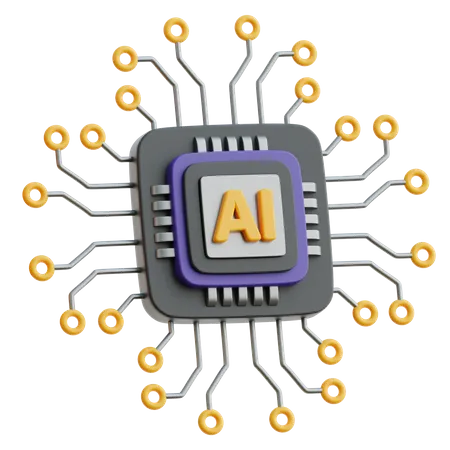 Circuit à puce IA  3D Icon