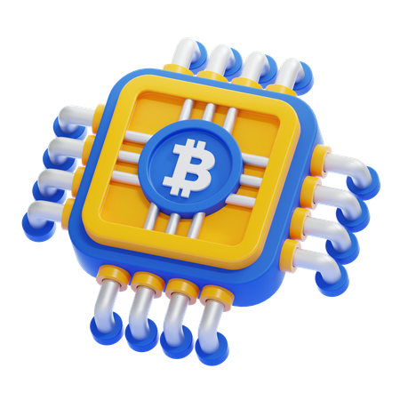 Puce Bitcoin  3D Icon