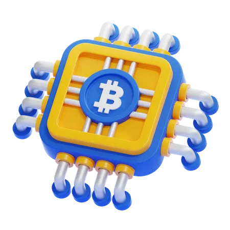 Puce Bitcoin  3D Icon