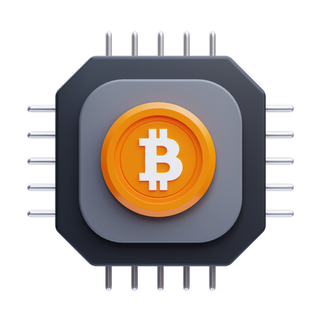 Puce Bitcoin  3D Icon