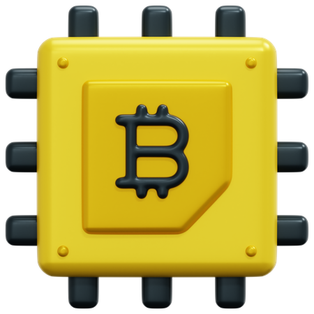 Puce Bitcoin  3D Icon