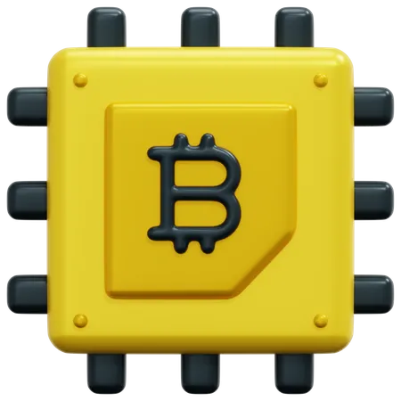Puce Bitcoin  3D Icon