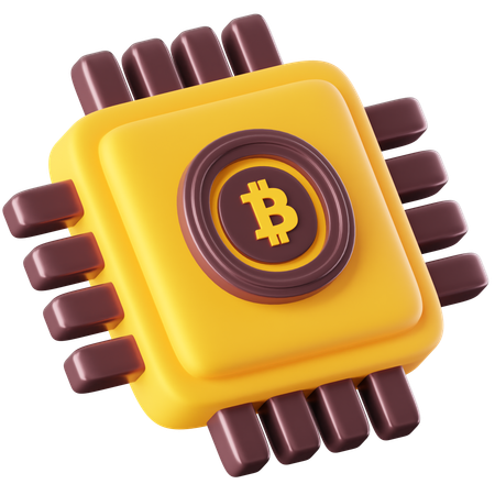 Puce Bitcoin  3D Icon