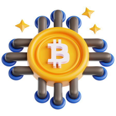 Puce Bitcoin  3D Icon