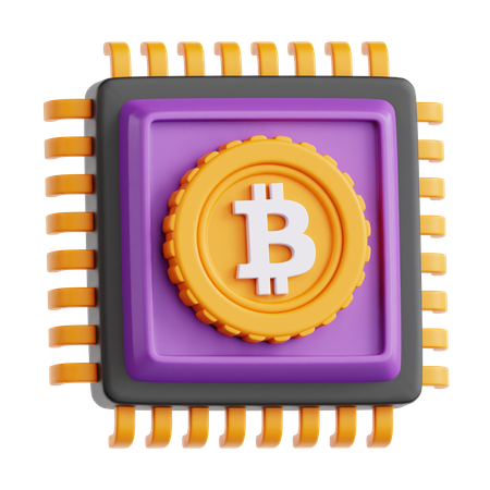 Puce Bitcoin  3D Icon