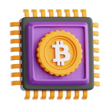 Puce Bitcoin  3D Icon