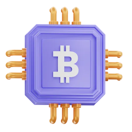Puce Bitcoin  3D Icon