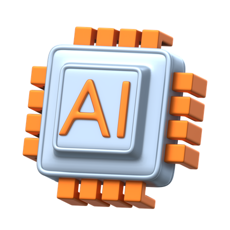 Puce d'intelligence artificielle  3D Icon