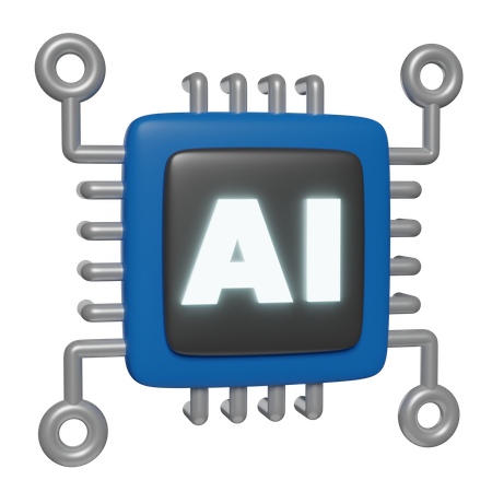 Puce d'intelligence artificielle  3D Icon