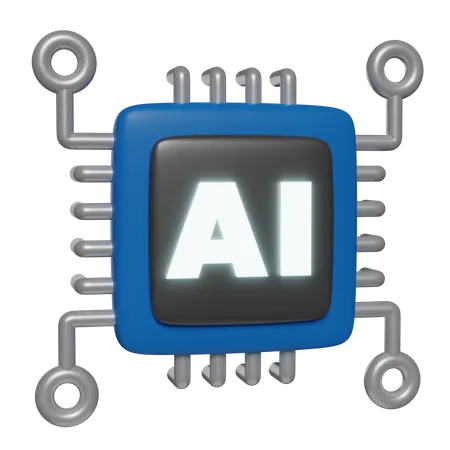 Puce d'intelligence artificielle  3D Icon