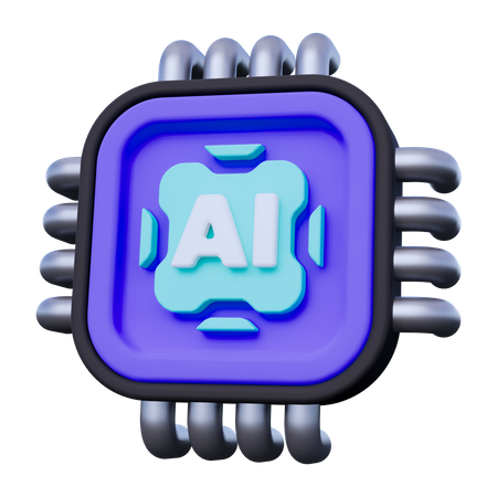 Puce d'intelligence artificielle  3D Icon