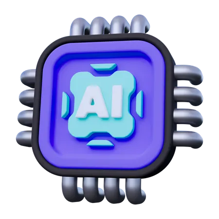 Puce d'intelligence artificielle  3D Icon