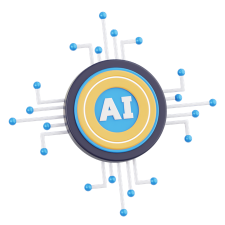 Puce intelligente artificielle  3D Icon