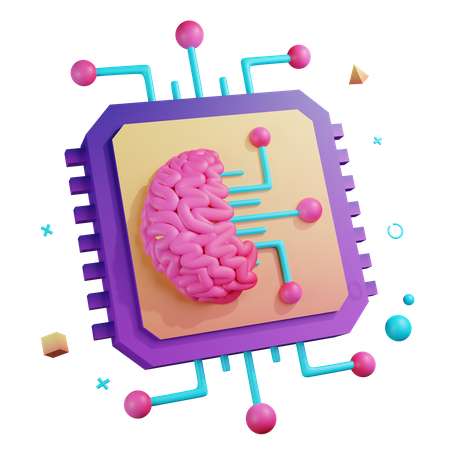 Puce d'intelligence artificielle  3D Icon