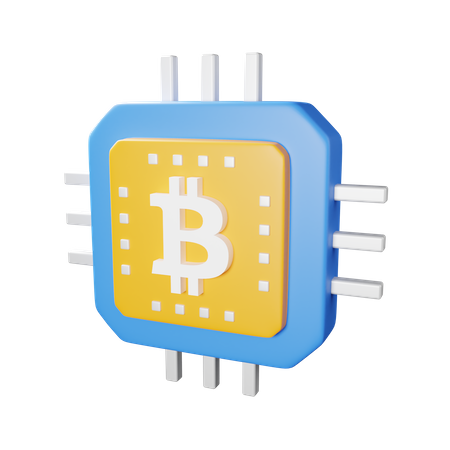 Puce de processeur Bitcoin  3D Icon