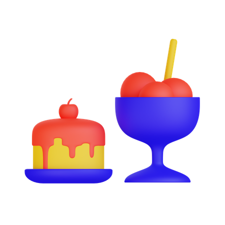 Pudding Cake 3D Illustration