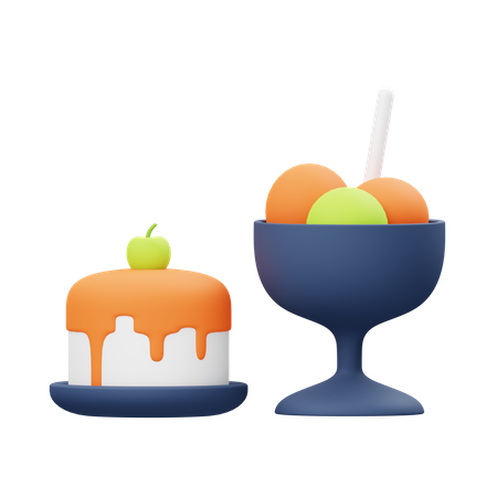 Pudding Cake  3D Illustration