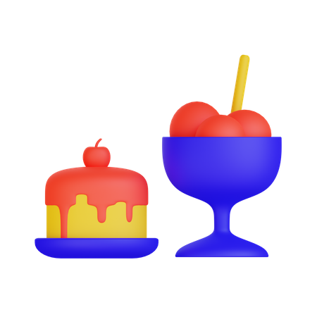 Pudding Cake  3D Illustration