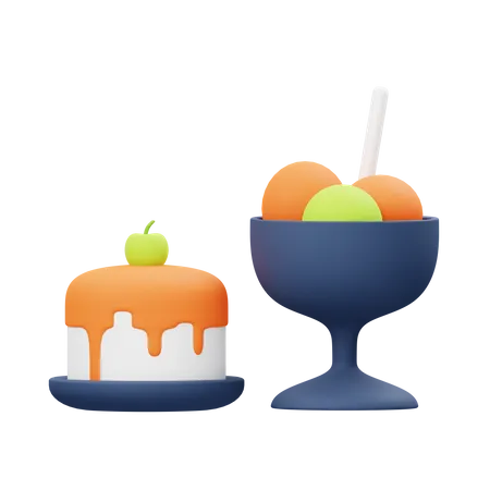 Pudding Cake  3D Illustration