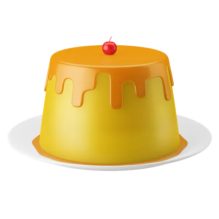 Pudding Caramel Creme Western Dessert 3 D Icon Illustration 3D Icon