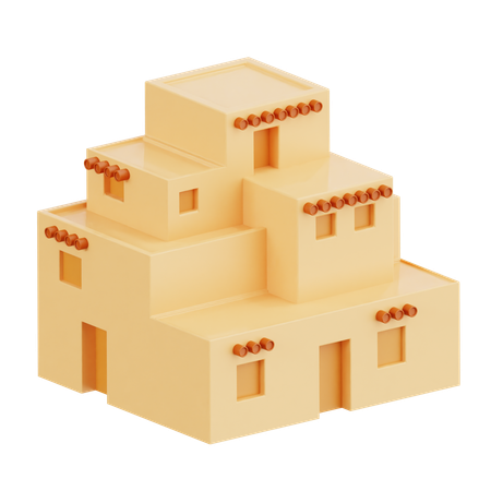 Pueblo House  3D Icon