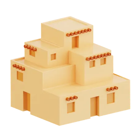 Pueblo House  3D Icon