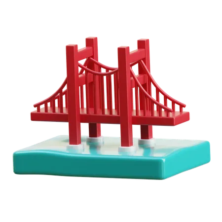 Puente de puerta de oro  3D Icon