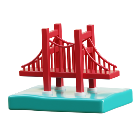 Puente de puerta de oro  3D Icon