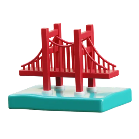 Puente de puerta de oro  3D Icon