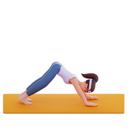 Postura de yoga puente  3D Illustration