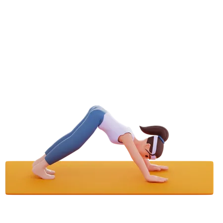 Postura de yoga puente  3D Illustration