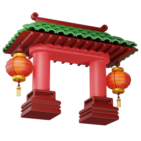 Puerta china  3D Icon