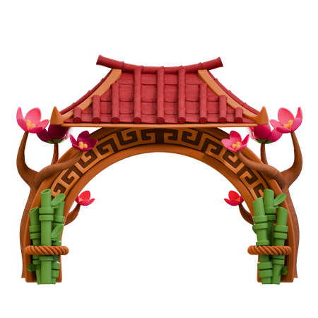 Puerta china  3D Icon