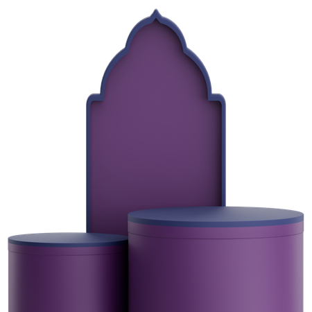 Puerta de la mezquita con podio para la celebración del Ramadán  3D Icon