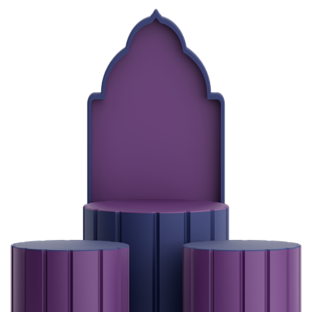 Puerta de la mezquita con podio para la celebración del Ramadán  3D Icon