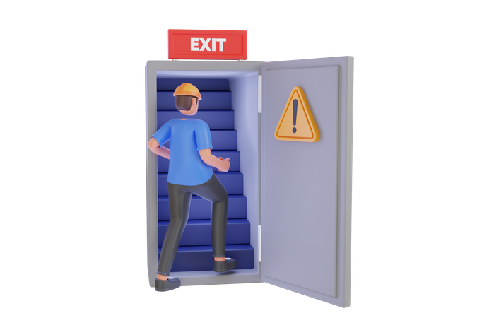 Puerta de salida de emergencia  3D Illustration