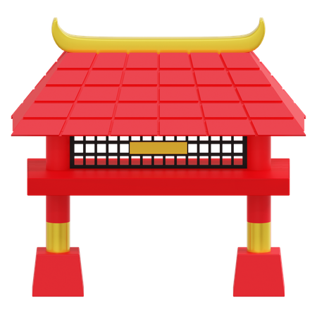 Puerta del templo chino  3D Icon