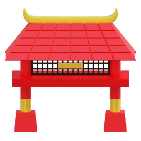 Puerta del templo chino  3D Icon