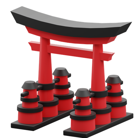 Puerta japonesa  3D Icon