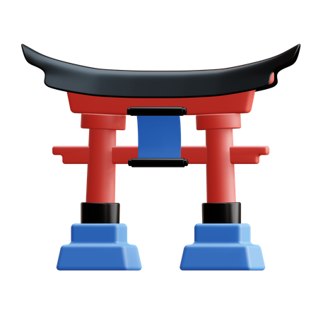 Puerta japonesa  3D Illustration