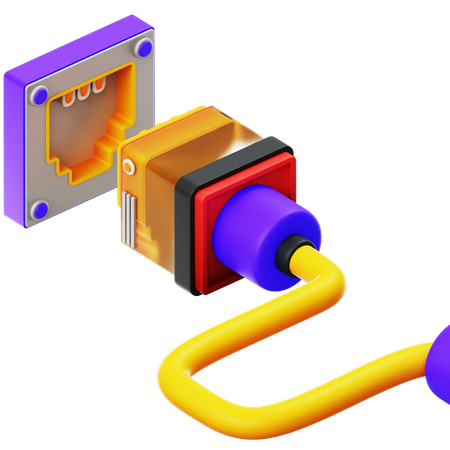 Puerto Ethernet  3D Illustration