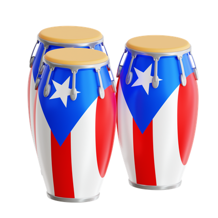 Puerto Rico Drum  3D Icon