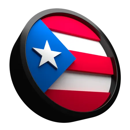 Puerto Rico Flag Icon With 3 D 3D Flag