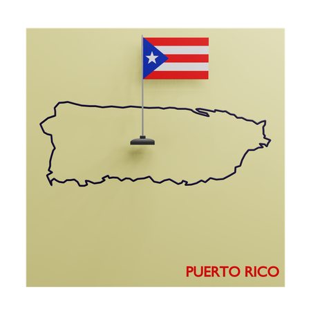 Puerto rico map  3D Icon