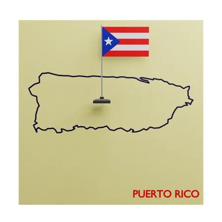 Puerto rico map  3D Icon