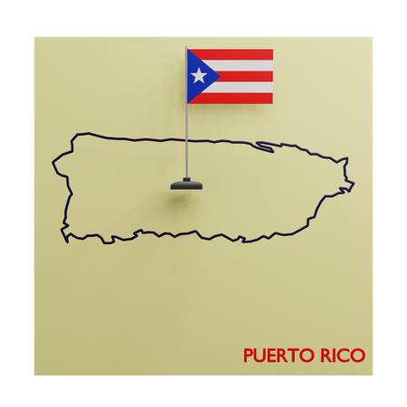 Mapa de puerto rico  3D Icon