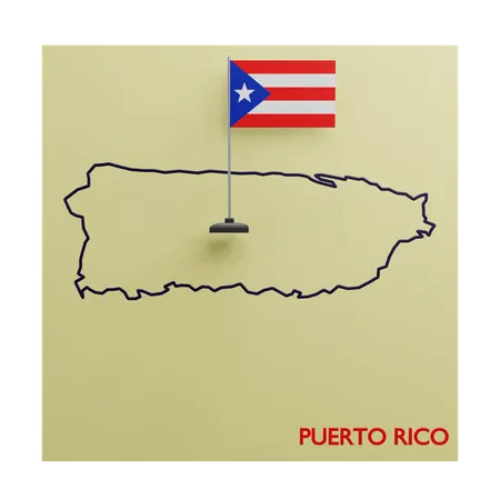 Mapa de puerto rico  3D Icon